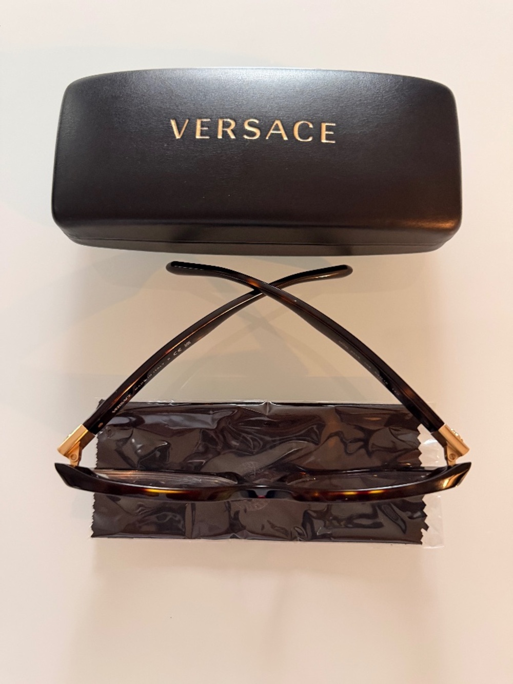 Versace Women's Eyeglasses/Cat Eye/Dark Brown-Tortoise/Mode:3356-Made in Italy